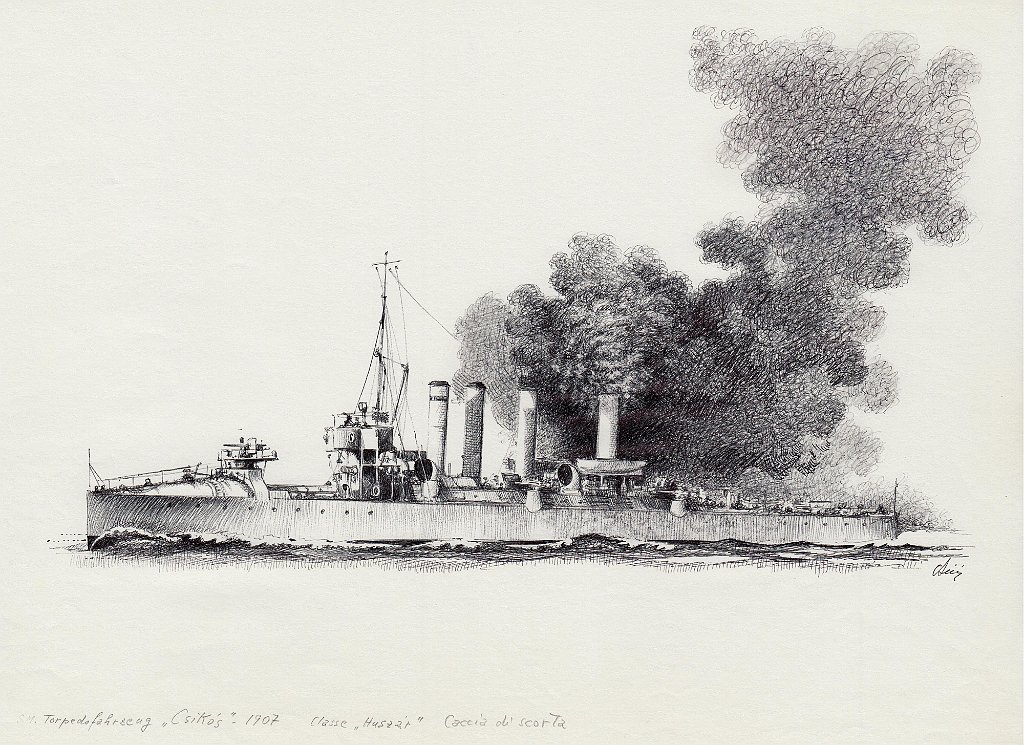 59-Torpedofahrzeug 'Csikos' - 1907 - Classe 'Huszar' - Caccia di scorta